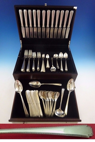 Rhythm by Wallace Sterling Silver Flatware Service Dinner Set 109 Pieces H Mono
